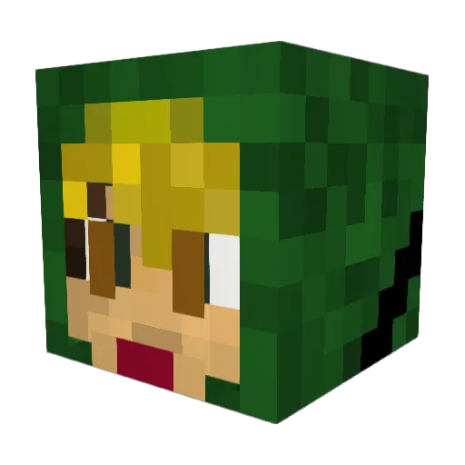 Rhyfyrn Minecraft avatar head, 3D render