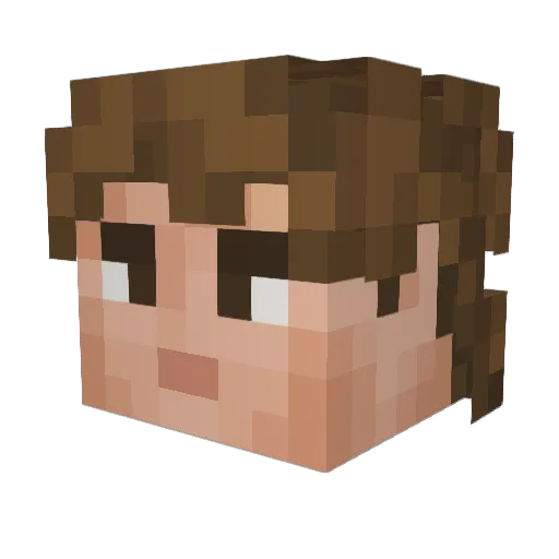Rhynux Minecraft avatar head, 3D render