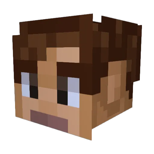 RhysiePuff Minecraft avatar head, 3D render
