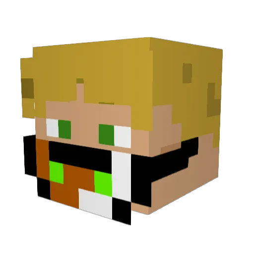 Rhysly Minecraft avatar head, 3D render