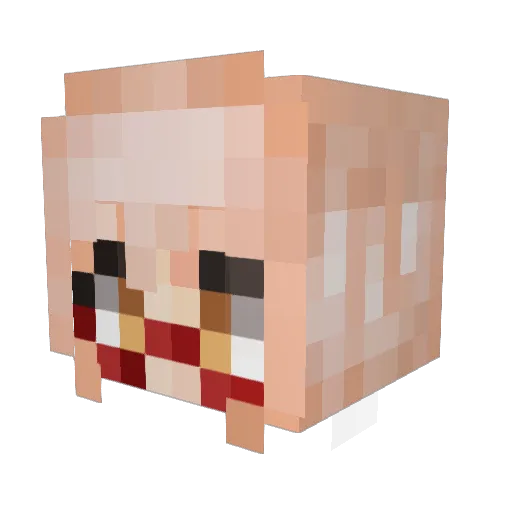 RhythmTengoku Minecraft avatar head, 3D render