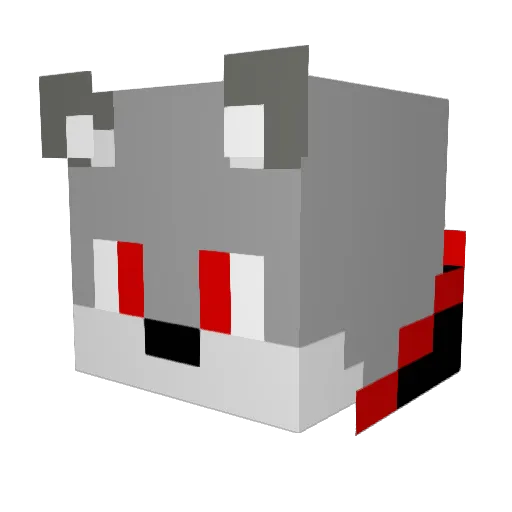 RhythmWolfy Minecraft avatar head, 3D render