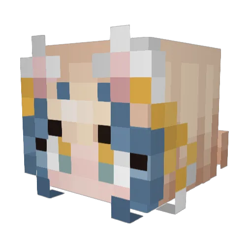 RiRiSnow Minecraft avatar head, 3D render
