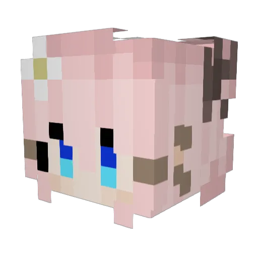 RiaLux Minecraft avatar head, 3D render