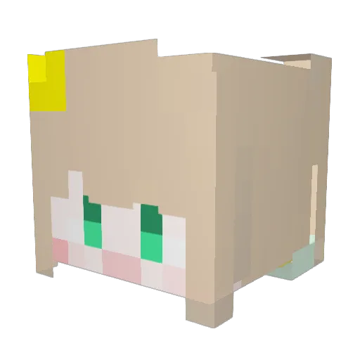 Ria_real Minecraft avatar head, 3D render