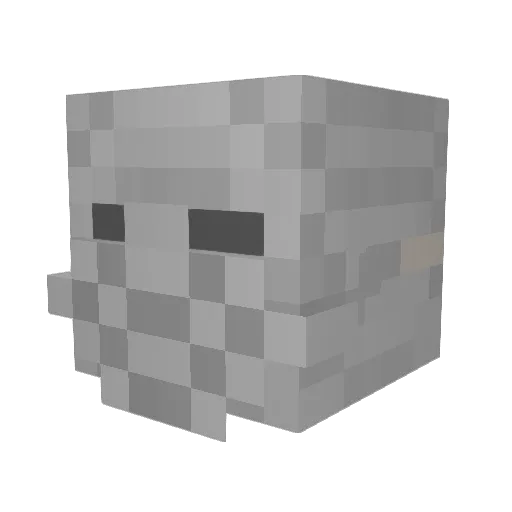 Riaku Minecraft avatar head, 3D render