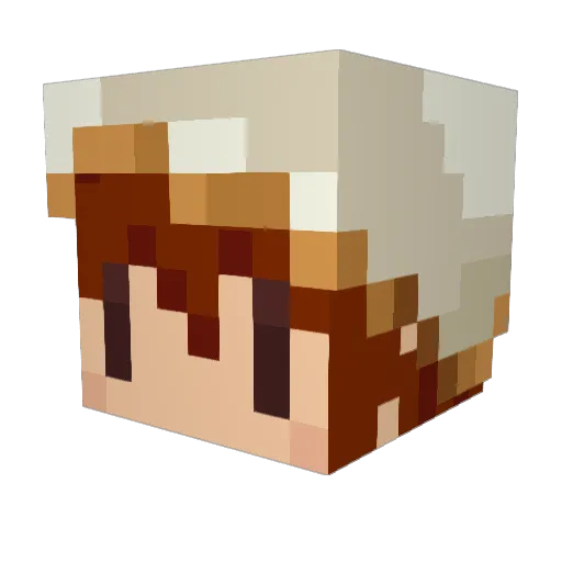 Rialatte Minecraft avatar head, 3D render