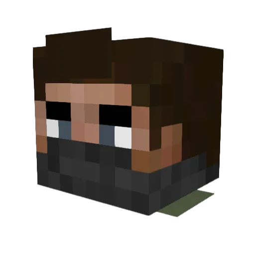 RianBergen Minecraft avatar head, 3D render