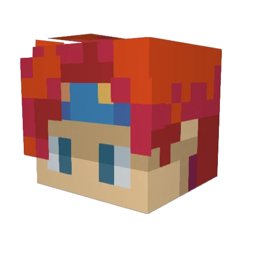Rianoir Minecraft avatar head, 3D render