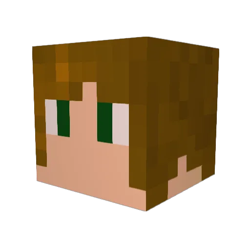 Riaokie Minecraft avatar head, 3D render