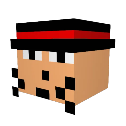 Rib1xBib1x Minecraft avatar head, 3D render