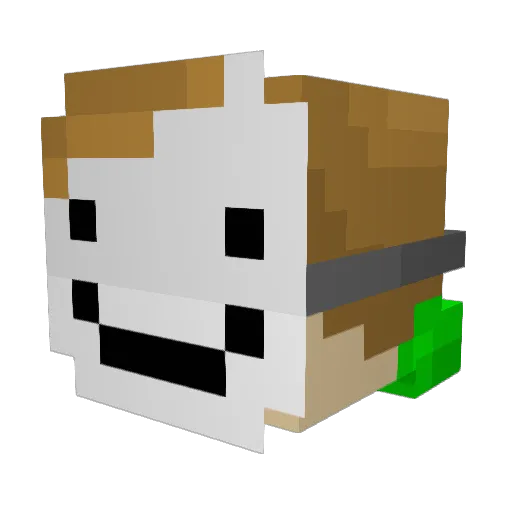 Ribaru Minecraft avatar head, 3D render