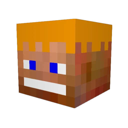 Ribeee Minecraft avatar head, 3D render