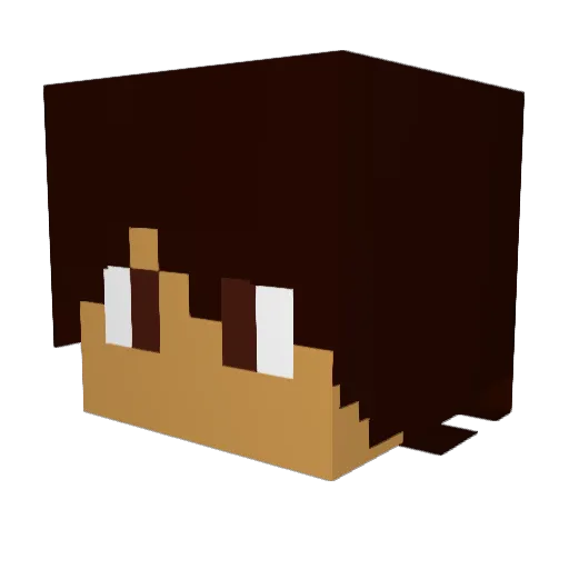 Ribrca Minecraft avatar head, 3D render