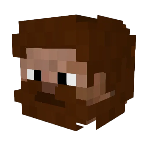 RicardoGrymas Minecraft avatar head, 3D render