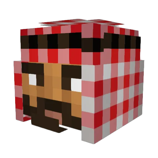 RicardoNr1 Minecraft avatar head, 3D render