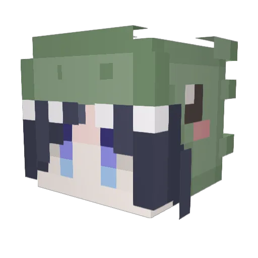 Ricciboom Minecraft avatar head, 3D render