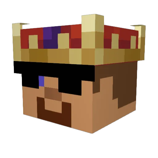 Riccichette Minecraft avatar head, 3D render