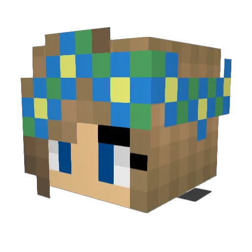 RiceCheeks Minecraft avatar head, 3D render