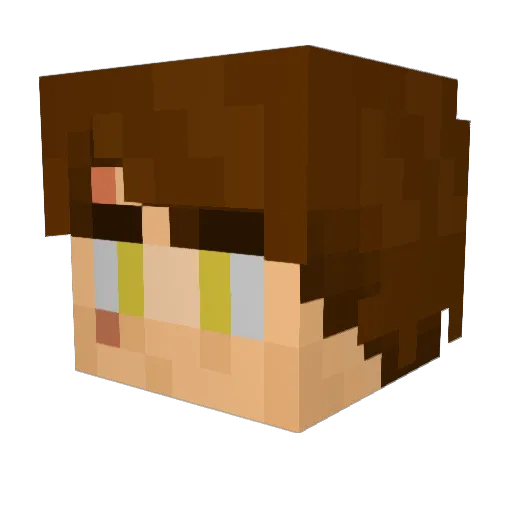 Riceroll Minecraft avatar head, 3D render