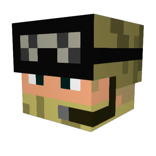 RichardLongShaft Minecraft avatar head, 3D render
