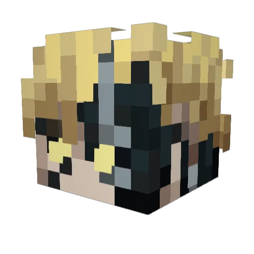 RichardZeBoss Minecraft avatar head, 3D render