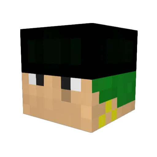 Richardjin Minecraft avatar head, 3D render