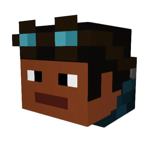 Richie417 Minecraft avatar head, 3D render
