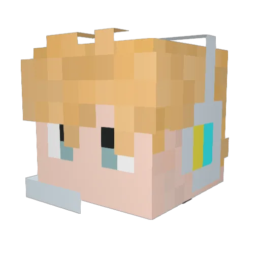 RickDazzle Minecraft avatar head, 3D render