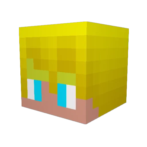 RickEndo Minecraft avatar head, 3D render