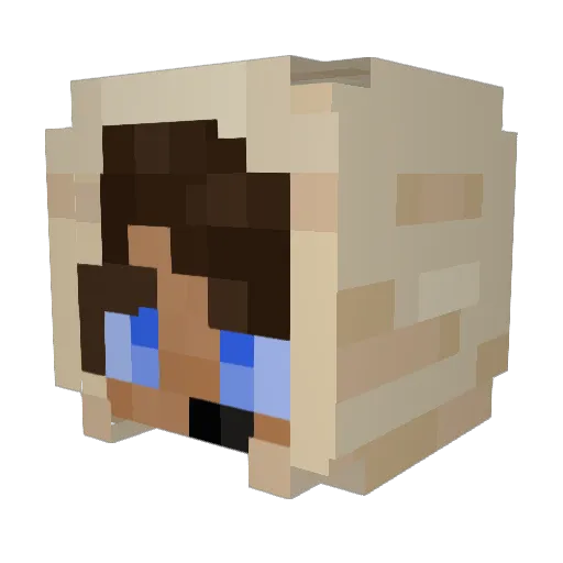 RickGrimes66 Minecraft avatar head, 3D render