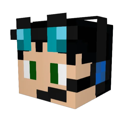 Rickardy Minecraft avatar head, 3D render
