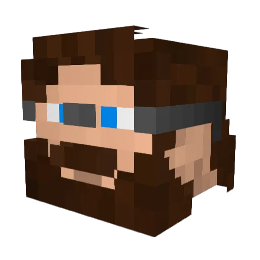 Rickerus Minecraft avatar head, 3D render