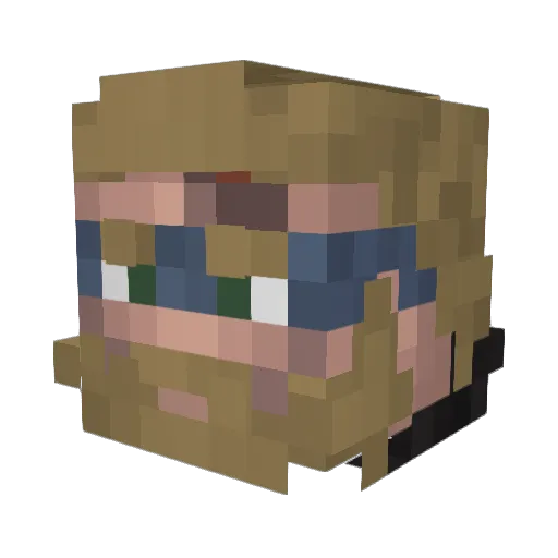 RicketteCdl Minecraft avatar head, 3D render