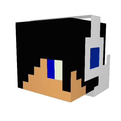 Rickster Minecraft avatar head, 3D render