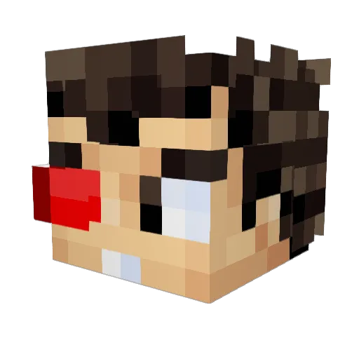 RickyBobby Minecraft avatar head, 3D render