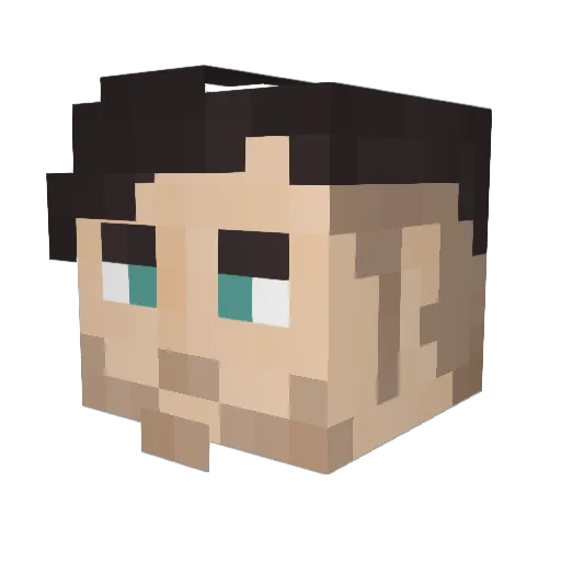 RickyJC Minecraft avatar head, 3D render