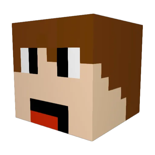 Rickycrack7 Minecraft avatar head, 3D render