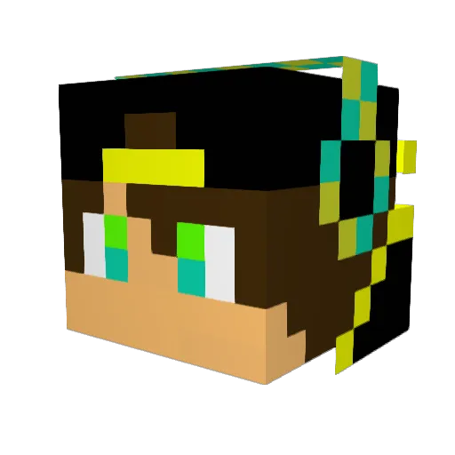 Rickylope Minecraft avatar head, 3D render