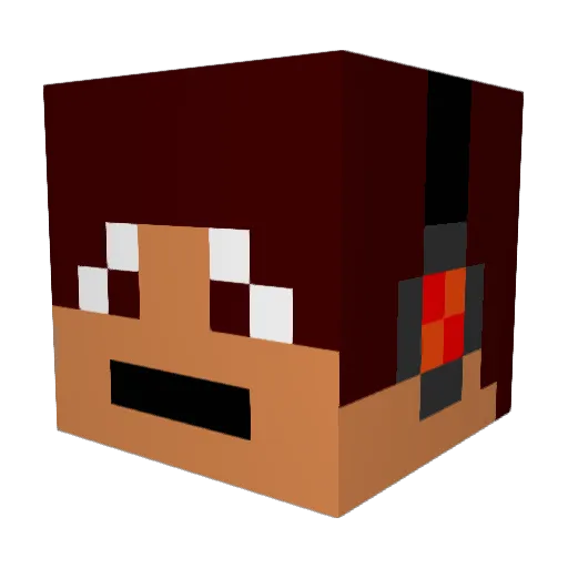 Rickyrick Minecraft avatar head, 3D render