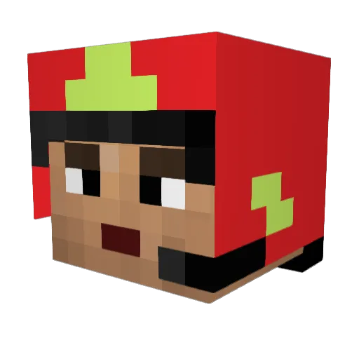 Rico112 Minecraft avatar head, 3D render