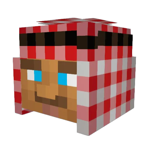 Rico70PV Minecraft avatar head, 3D render