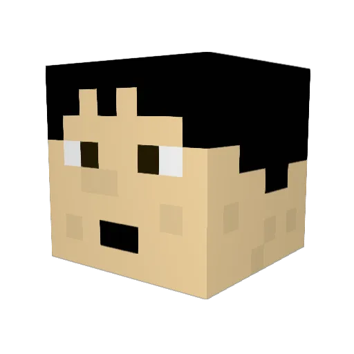 RicoSensei Minecraft avatar head, 3D render