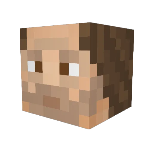 Ricordic Minecraft avatar head, 3D render