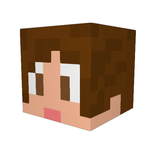 Ricorya Minecraft avatar head, 3D render