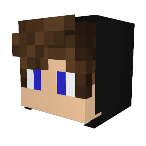 Rideks Minecraft avatar head, 3D render
