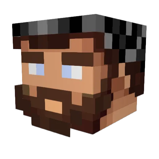 RiderPosey Minecraft avatar head, 3D render