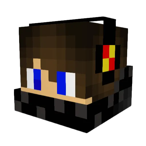 Ridgdude Minecraft avatar head, 3D render