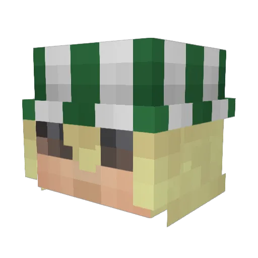 Ridgris Minecraft avatar head, 3D render