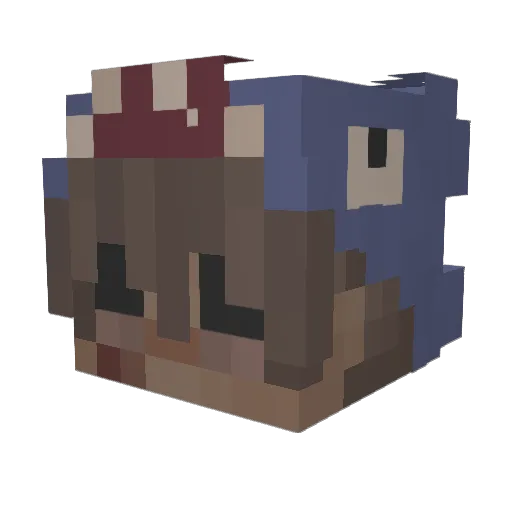 Ridomalier Minecraft avatar head, 3D render